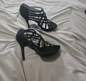 Limelight Black Strappy Heels
